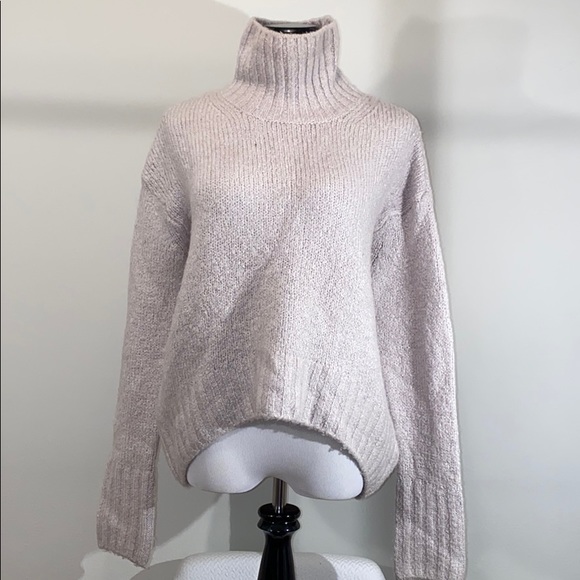 H&M Sweaters - H&M Grey / Silver High Low Turtleneck Sweater